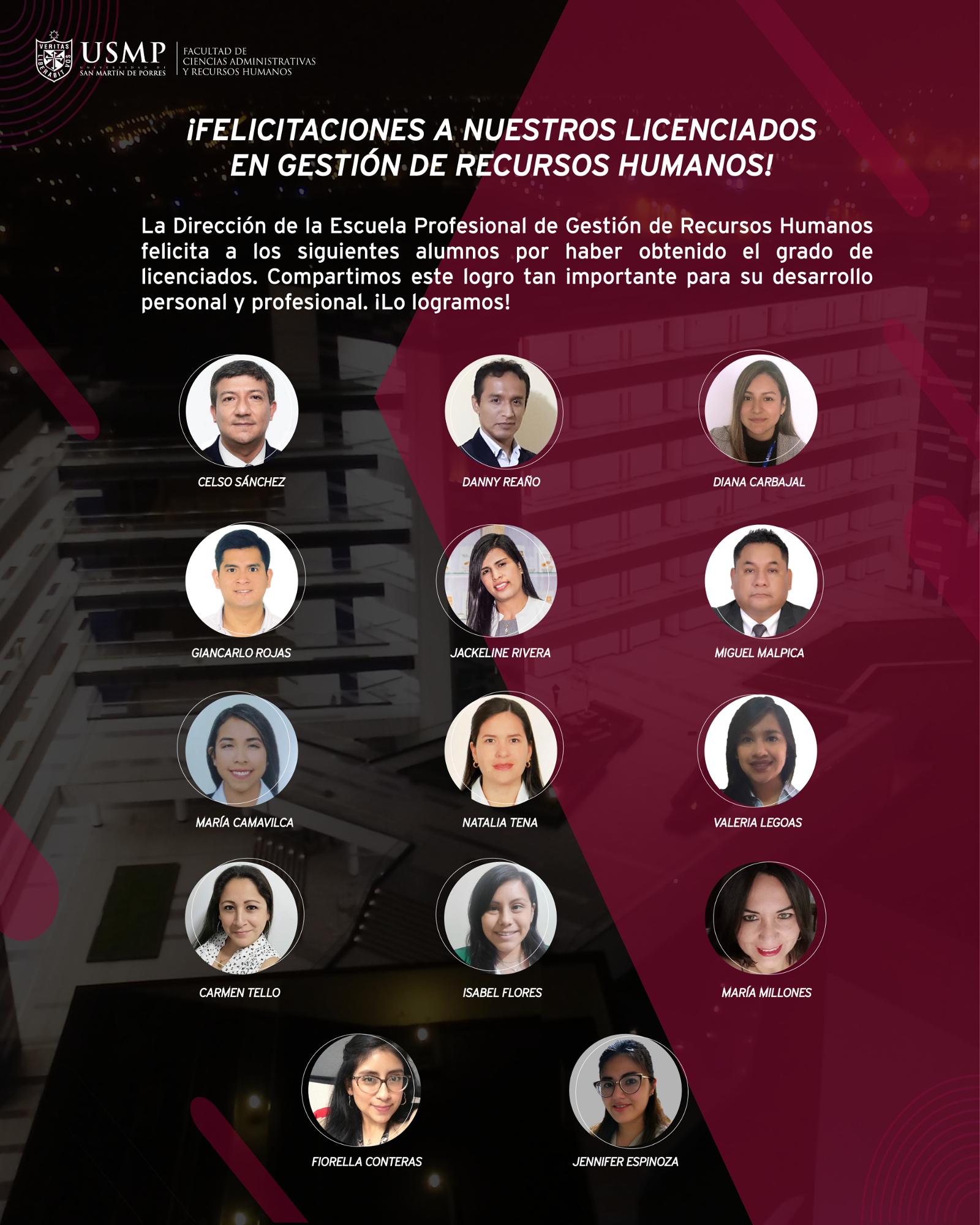 Alumnos de la Escuela Profesional en Gestión de Recursos Humanos obtuvieron su licenciatura